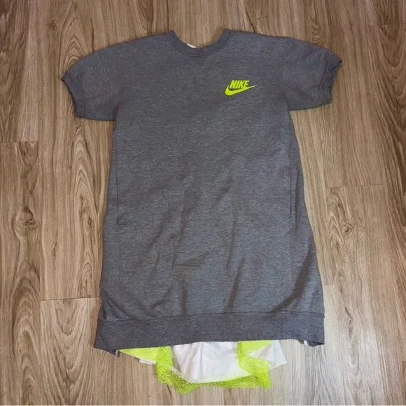 Nike Gray Midi Dress with Neon Accents - Picture 3 of 11